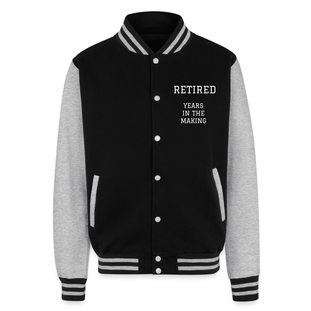 Just Hoods Heavyweight Letterwoman Jacket - black/heather grey