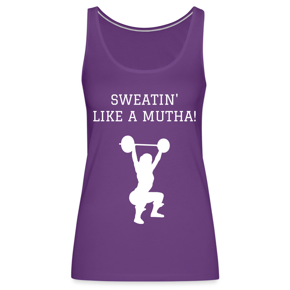 Women’s Premium Tank Top - Sweatin' like a mutha - purple