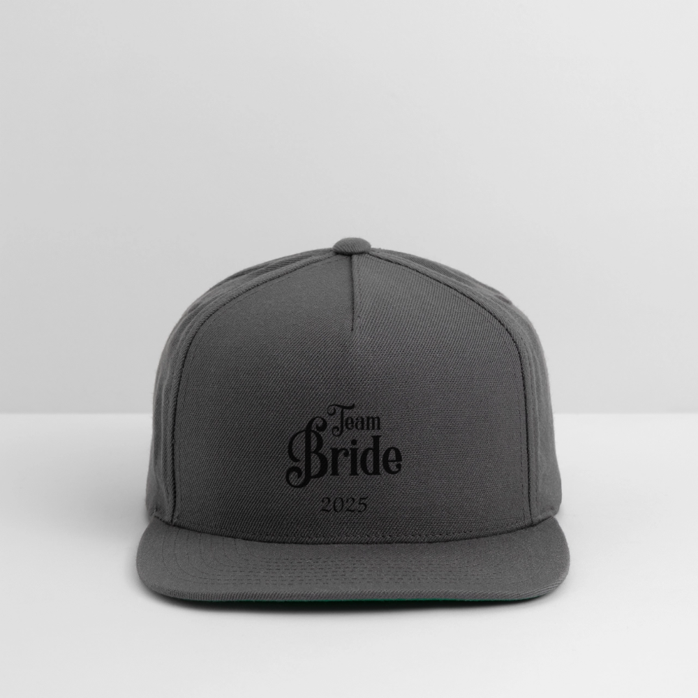 Snapback Baseball Cap - Team Bride 2025 - dark grey