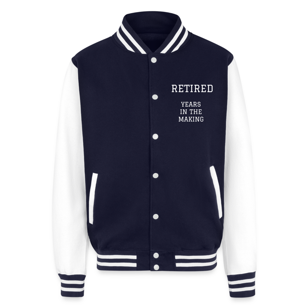 Just Hoods Heavyweight Letterwoman Jacket - navy/white