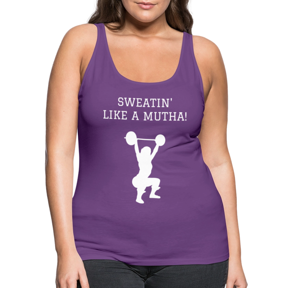 Women’s Premium Tank Top - Sweatin' like a mutha - purple