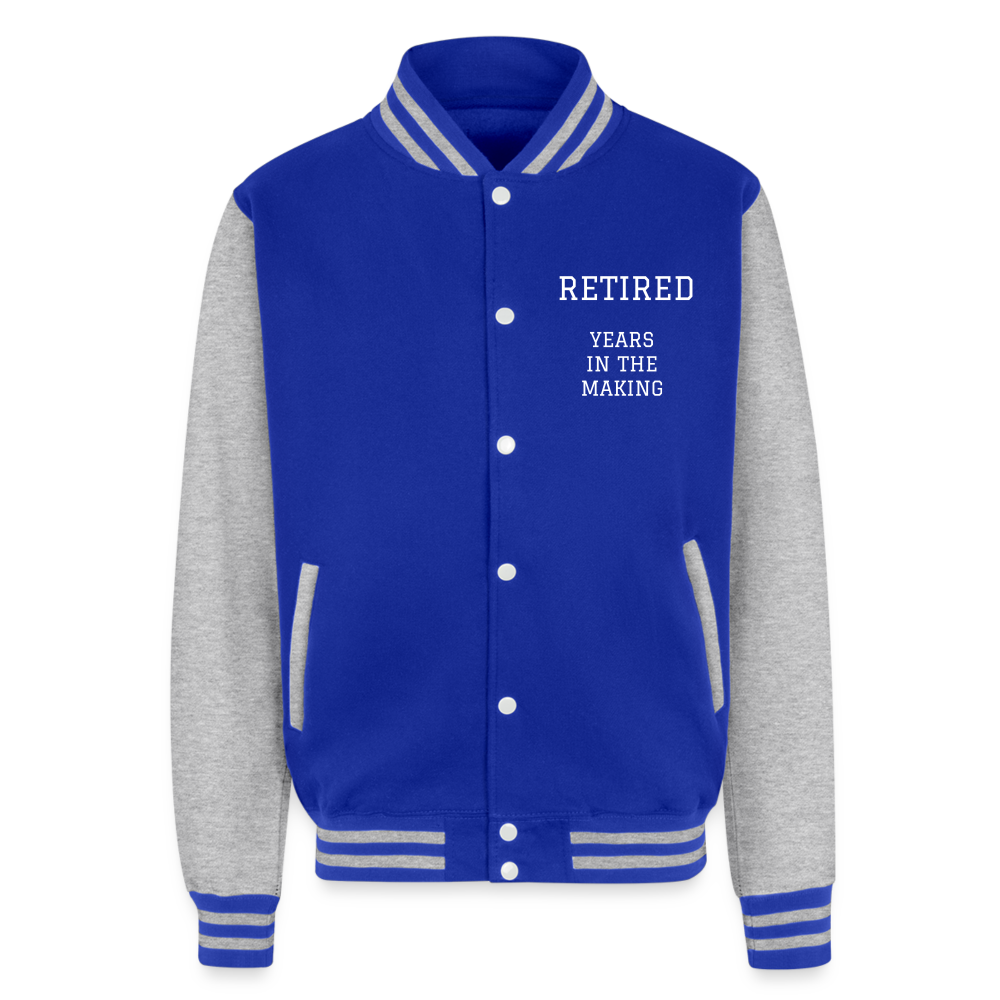 Just Hoods Heavyweight Letterwoman Jacket - royal/heather grey