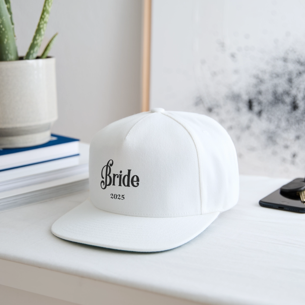 Snapback Baseball Cap - Bride 2025 - white