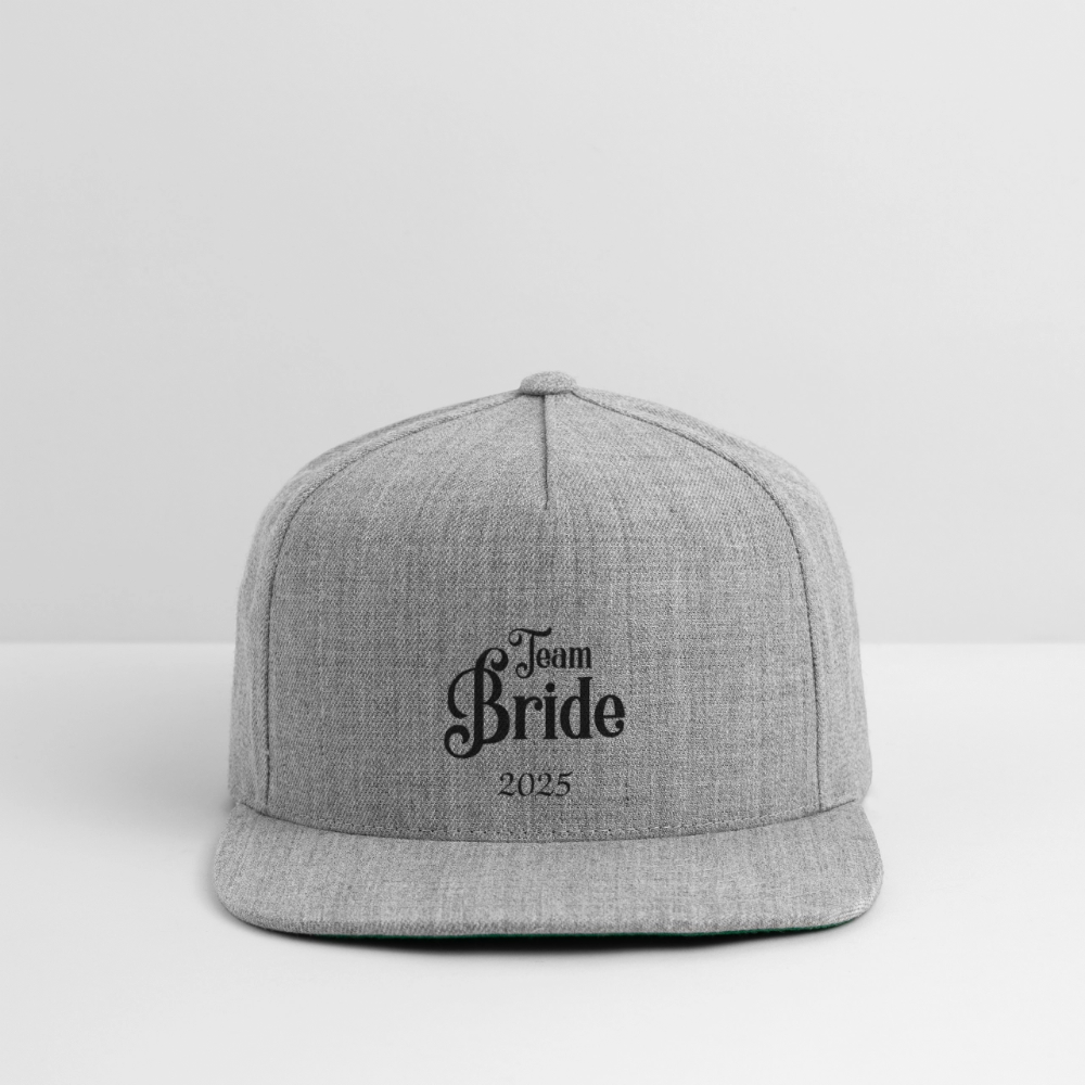 Snapback Baseball Cap - Team Bride 2025 - heather gray