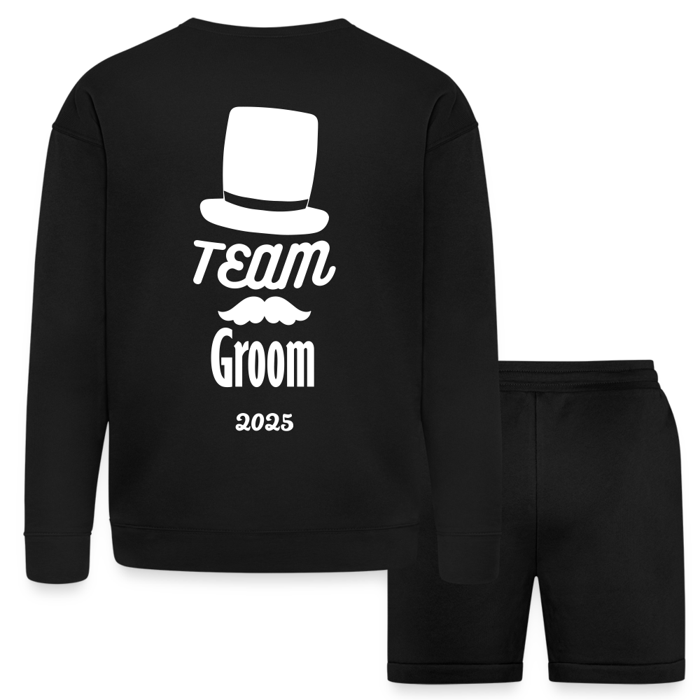 Bella + Canvas Unisex Sweatshirt & Short Set - Groom 2025 - black