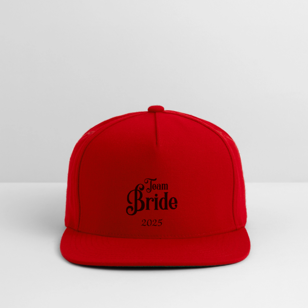 Snapback Baseball Cap - Team Bride 2025 - red