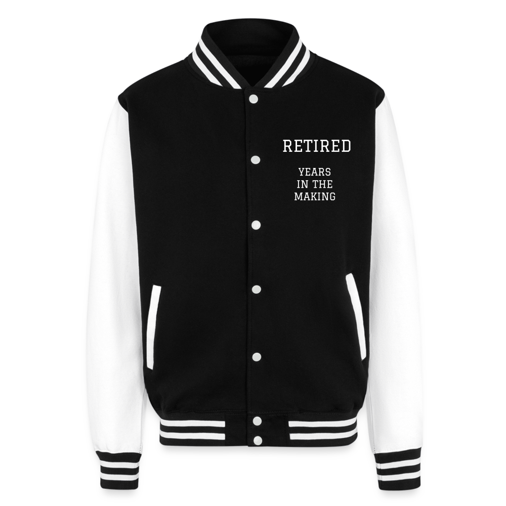 Just Hoods Heavyweight Letterwoman Jacket - black/white